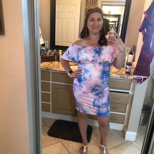 Coolmee Women's Maternity Dress Off Shoulder Casual Maxi Dress